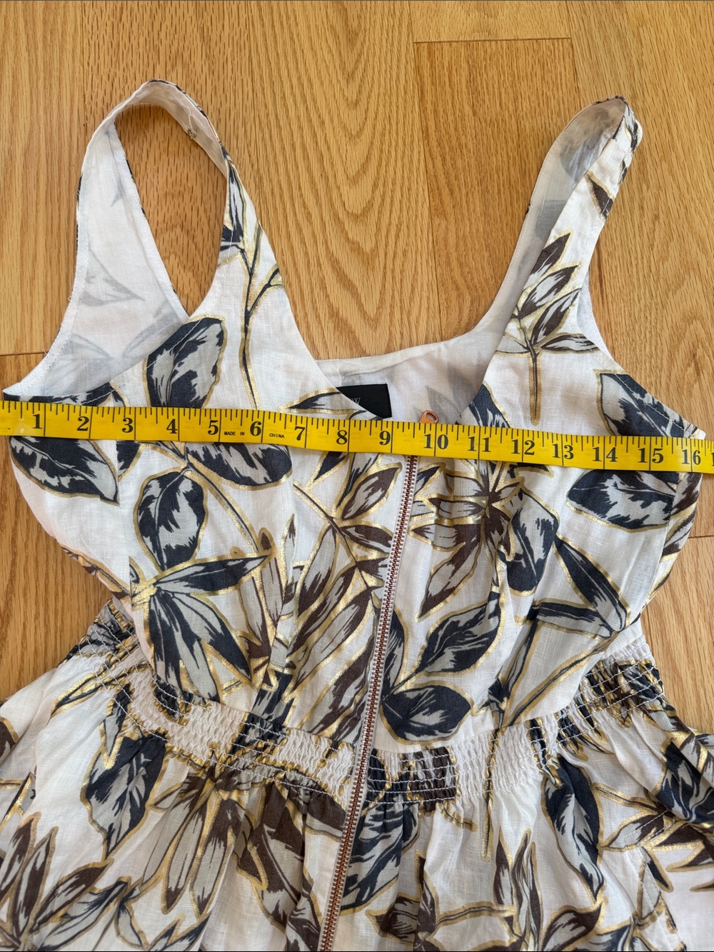 J.Crew SZ 8, front button gold leaf linen dress with pockets. - Picture 8 of 11